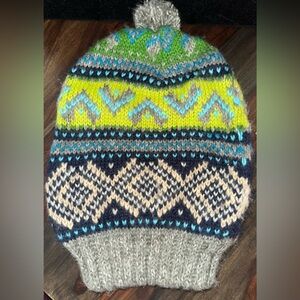 Vintage Charter Club Gray Green Blue Winter Knit Hat, Unisex